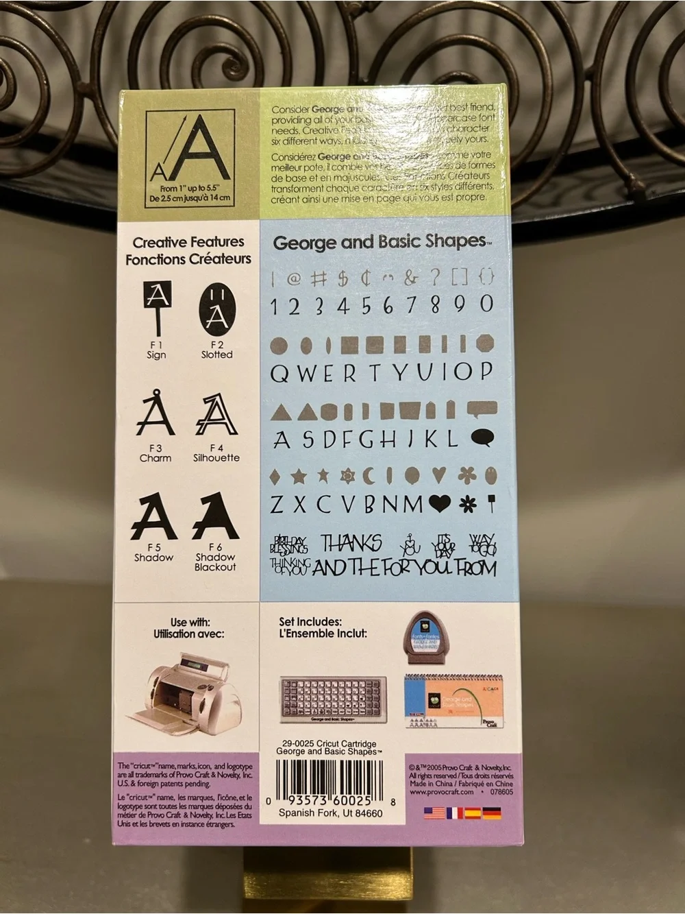 Cricut George and Basic Shapes Font Cartridge - White, Gray, Peach